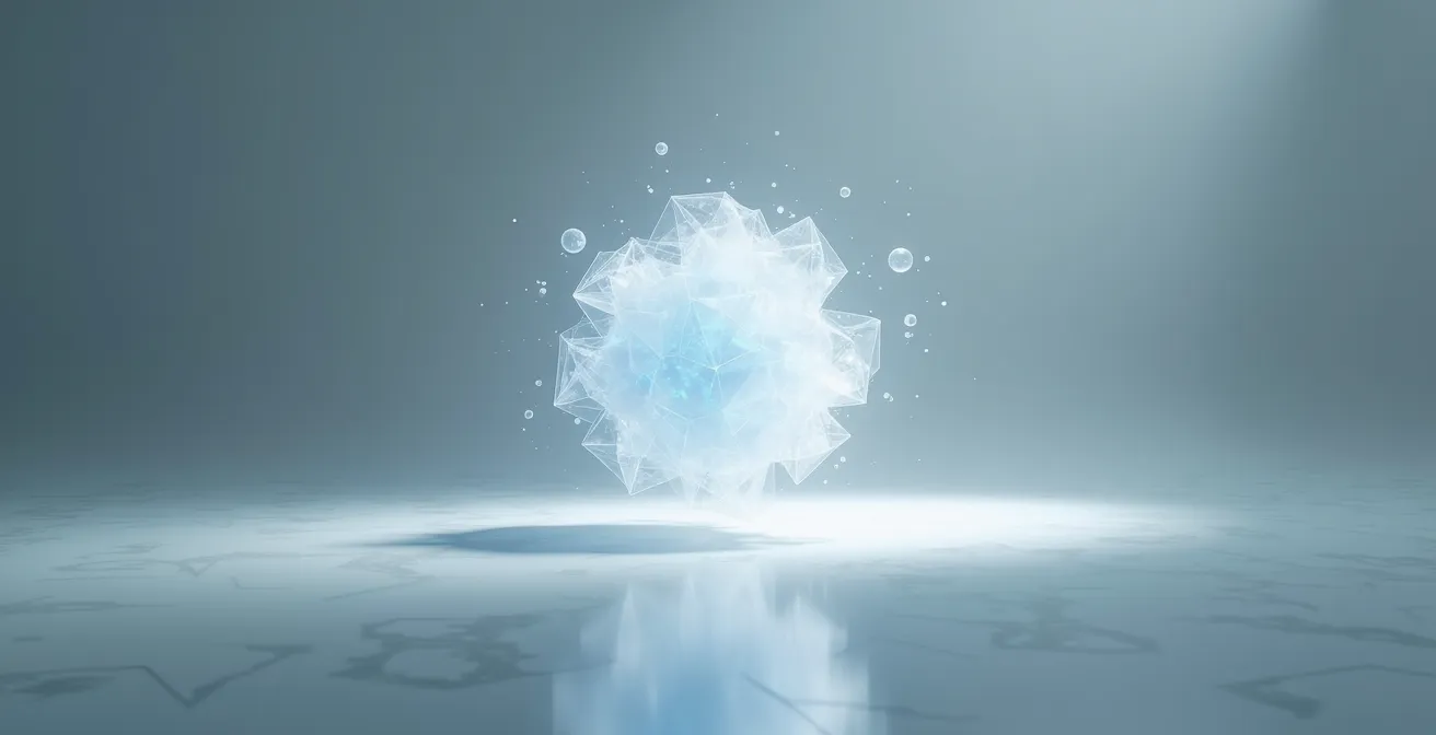 Abstract digital sculpture morphing based on invisible data forces in virtual space