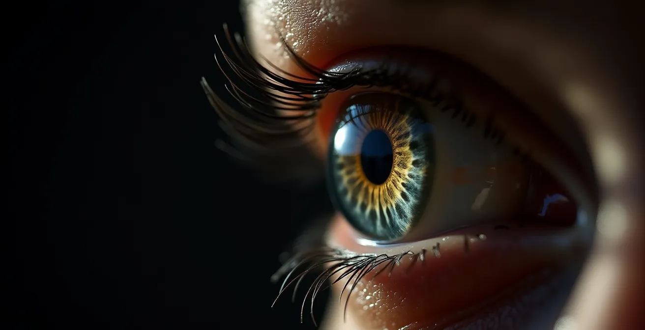 Visual representation of eye movement patterns following the brightest point in a chiaroscuro composition