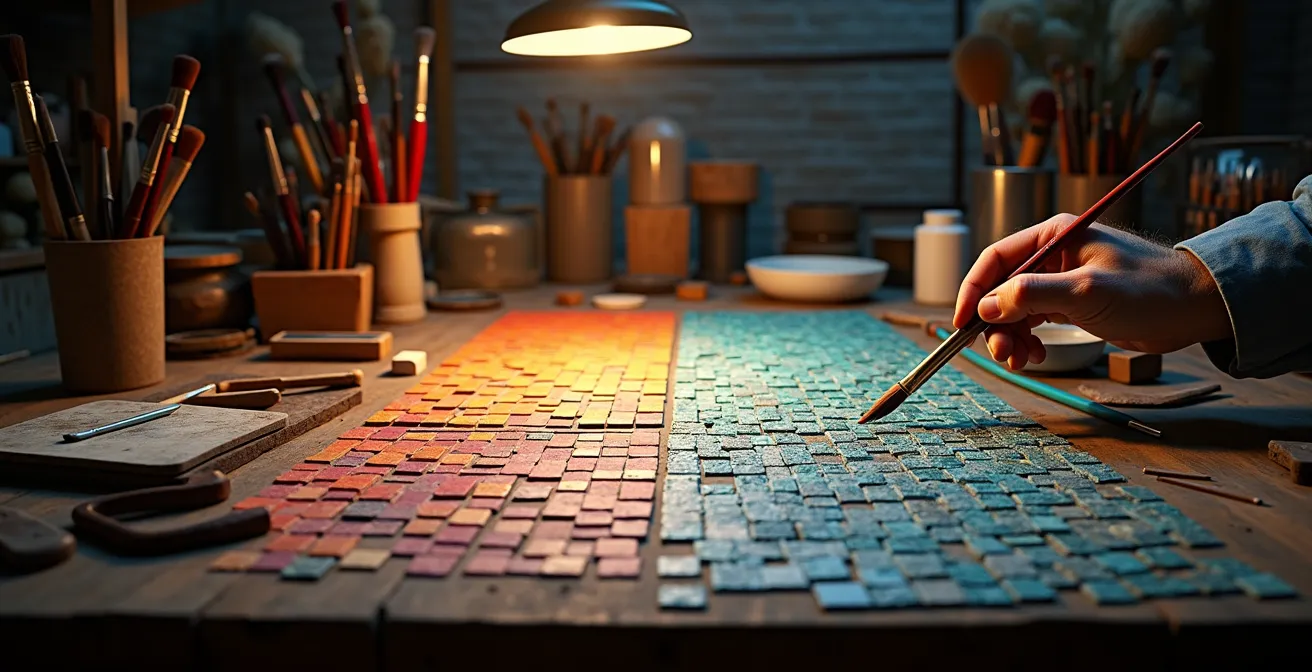 Split view showing authentic pixel art craftsmanship versus algorithmic downscaling artifacts