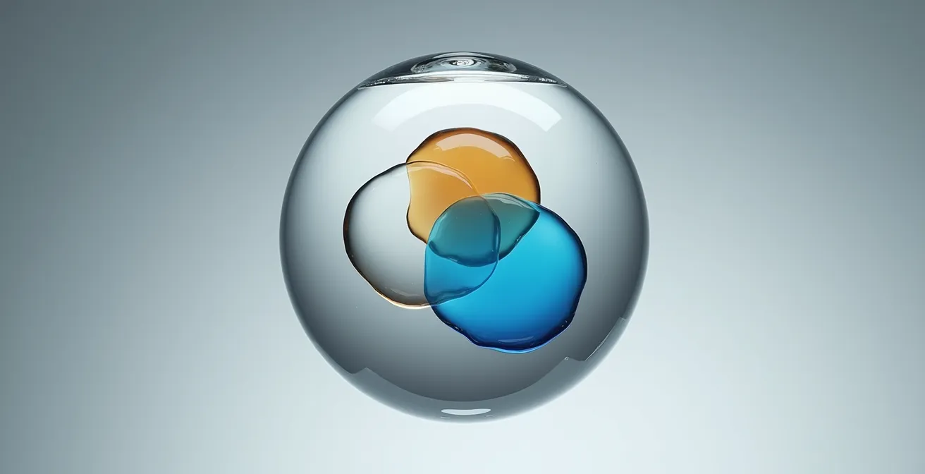 Scientific visualization of Hansen Solubility Parameter sphere in three dimensions